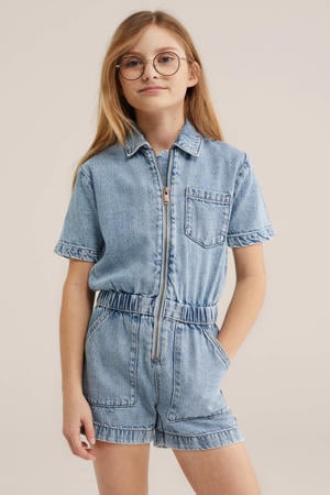 Straight playsuit light blue denim