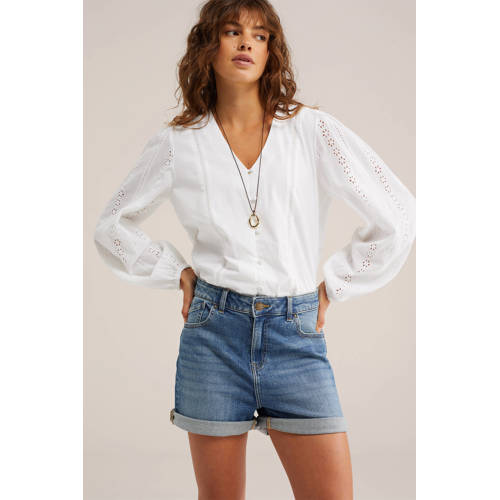 WE Fashion denim regular waist short medium blue denim afbeelding