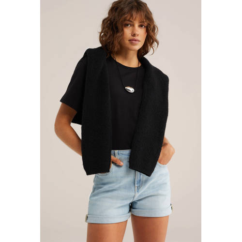 WE Fashion denim regular waist short light blue denim afbeelding