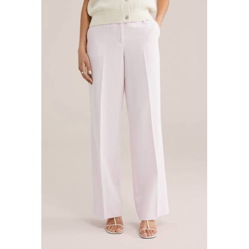 WE Fashion regular waist pantalon lichtroze afbeelding