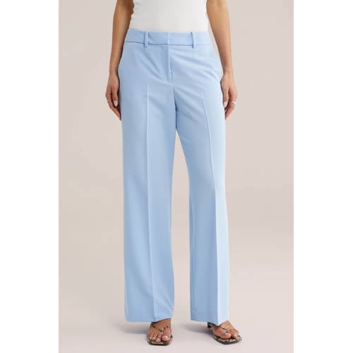 WE Fashion regular waist pantalon lichtblauw afbeelding