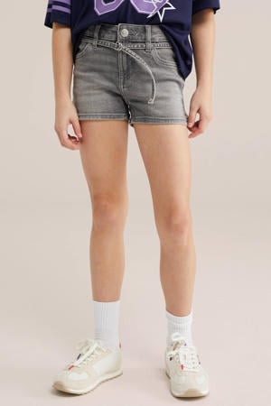 denim slim short grey denim