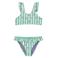 WE Fashion crop bikini met ruches mintgroen/lila/wit