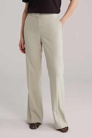regular waist flared broek beige