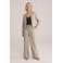 WE Fashion wide leg regular waist pantalon met krijtstreep grijsbruin