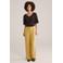 WE Fashion wide leg high waist broek oker