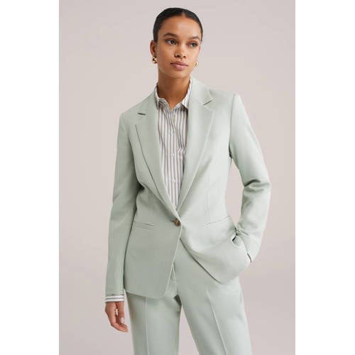 WE Fashion getailleerde blazer mintgroen afbeelding