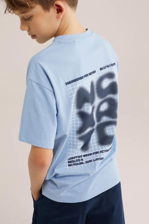 T-shirt met backprint lichtblauw