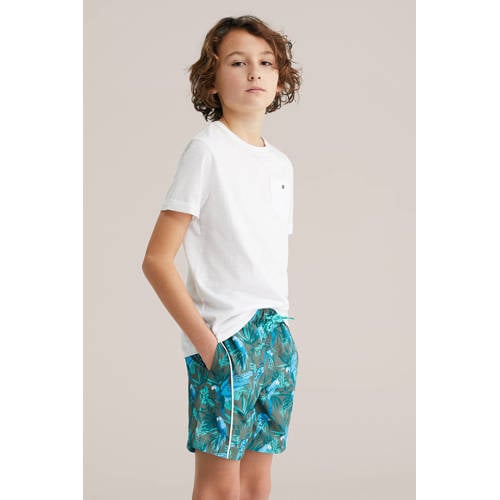 WE Fashion zwemshort blauw – Blauw/groen/bruin