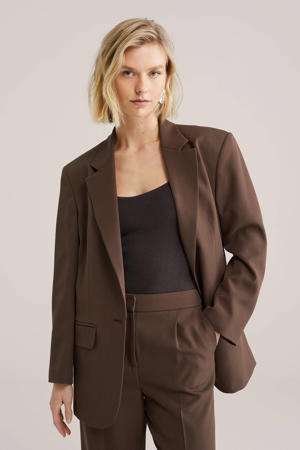 regular blazer donkerbruin