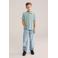 WE Fashion polo grijsgroen