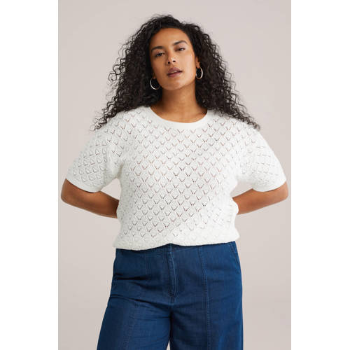 WE Fashion top wit gebreid afbeelding