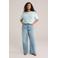 WE Fashion Curve top lichtblauw gebreid