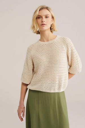 gebreide trui beige met lurex