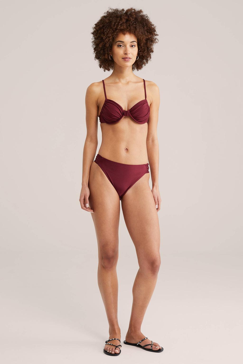 WE Fashion voorgevormde beugel bikinitop donkerrood