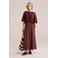 WE Fashion gebreide trui donkerrood met lurex