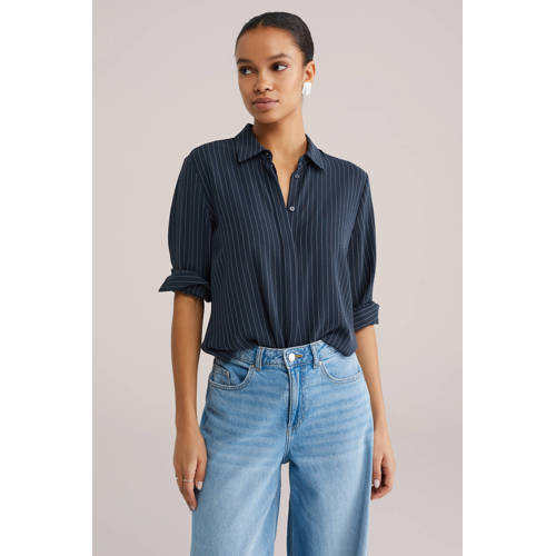 WE Fashion blouse donkerblauw afbeelding