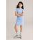 WE Fashion t-shirtjurk lichtblauw