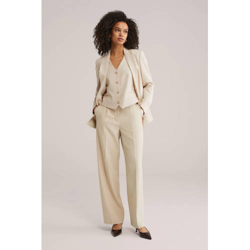 WE Fashion straight regular waist broek zand afbeelding