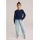 WE Fashion blousetop donkerblauw