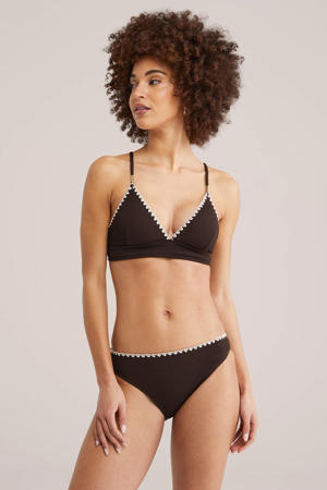 bikinibroekje met textuur donkerbruin