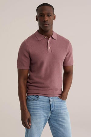 regular polo met linnen roze