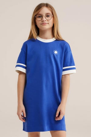 T-shirtjurk met backprint marineblauw