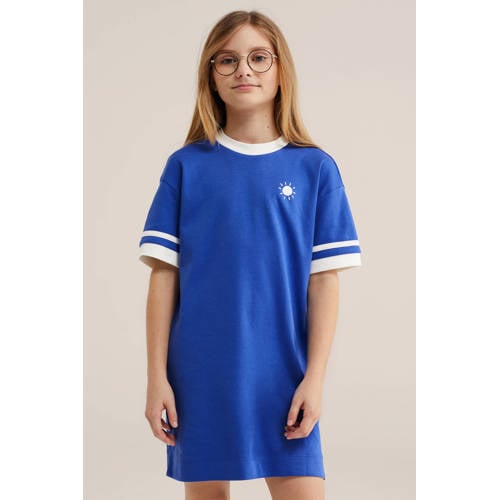 WE Fashion T-shirtjurk met backprint marineblauw afbeelding