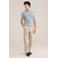 WE Fashion regular polo met linnen blauw