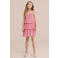 WE Fashion korte jurk met bloemen print roze