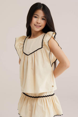 mouwloze top beige
