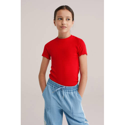 WE Fashion T-shirt rib gebreid afbeelding