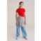 WE Fashion T-shirt met ruches - rood