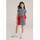 WE Fashion gestreepte t-shirtjurk donkerblauw