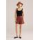 WE Fashion wide leg high waist casual short met linnen roodbruin