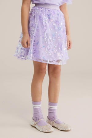 korte rok met glitter lila