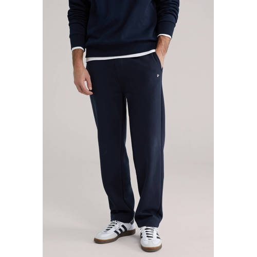 WE Fashion straight joggingbroek donkerblauw afbeelding