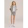 WE Fashion Blue Ridge denim straight short met zebraprint ecru