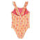 WE Fashion badpak met ruches oranje/wit/roze