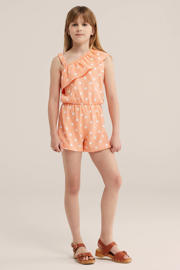 thumbnail: WE Fashion straight leg playsuit met stippen - oranje