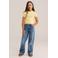 WE Fashion T-shirt met ruches - lichtgeel