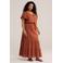 WE Fashion Curve midi rok strokenrok terra