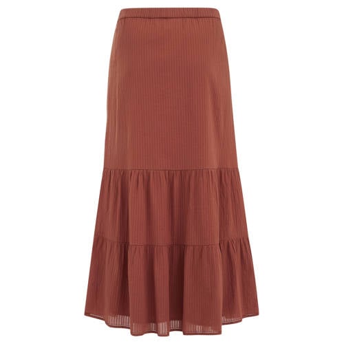 WE Fashion midi rok strokenrok terra afbeelding