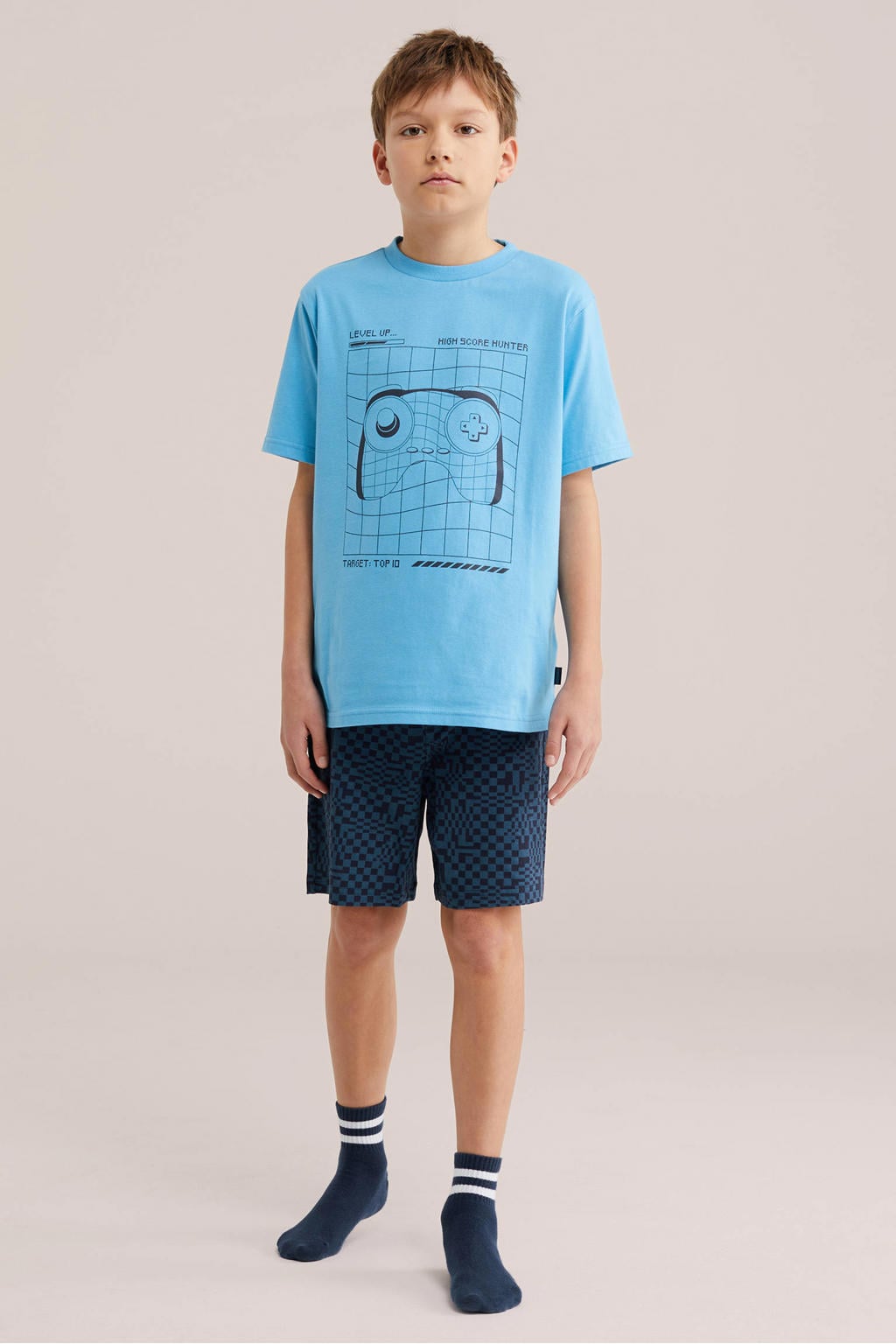 WE Fashion shortama blauw