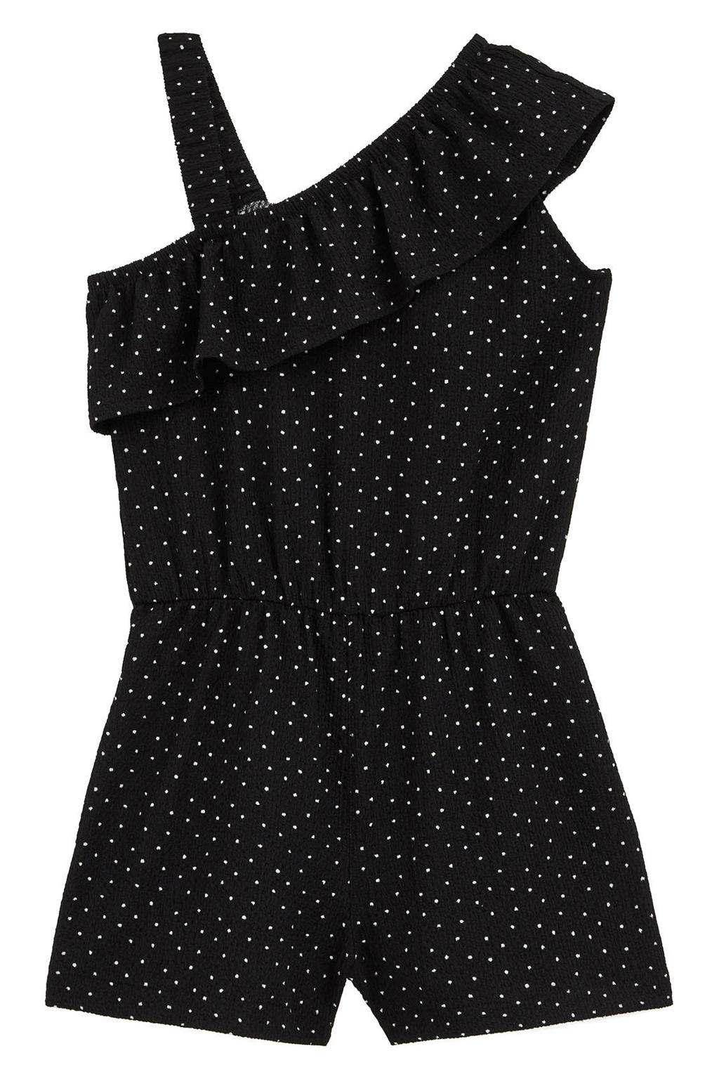 WE Fashion straight leg playsuit met stippen - zwart