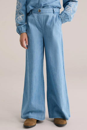 high waist wide leg jeans light blue denim