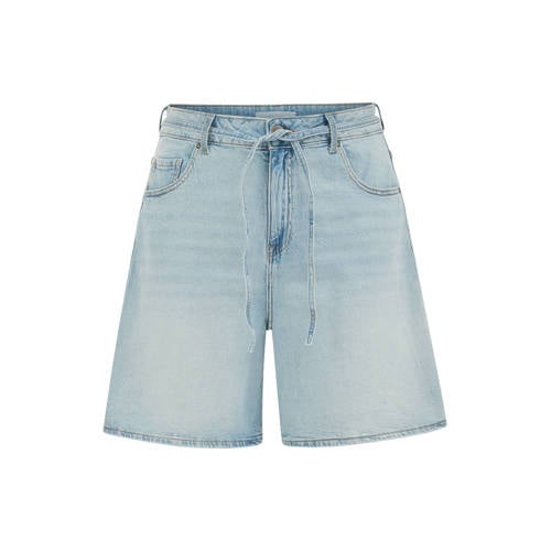 WE Fashion denim regular high waist short light blue denim afbeelding