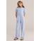 WE Fashion gestreepte Straight jumpsuit lichtblauw