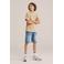 WE Fashion Blue Ridge denim loose short medium blue denim