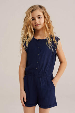 Straight playsuit donkerblauw